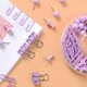 thumbnail image 3 of Office Supplies Set, Durable Plastic and Metal Push Pins Binder Clips Paper Clips Map Tacks Multi Purpose Office Clip Set(Purple), 3 of 4