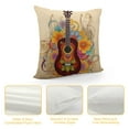 thumbnail image 4 of Nawypu  Guitar Decorative Throw Pillow Musical Theme Guitar with Flower Pillow Cases  Outdoor Indoor Square Cushion Covers for Home Sofa Couch Colorful Pillowcase, 4 of 5