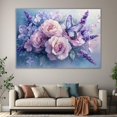 thumbnail image 6 of Mudket Purple Rose and Lavender with Butterfly Canvas Wall Art, Floral Oil Painting Wall Decor, Framed Ready to Hang Artwork for Living Room Bedroom Office - 12"L x 8"W, 6 of 10