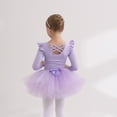 thumbnail image 2 of ‌LYMAYTER Toddler Girls 2PC Ballet Leotards Suit Long Sleeve Tutu Set Ballerina with Glitter Skirt 3-11Y, 2 of 8
