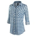 thumbnail image 3 of JJ Perfection Womens Long Sleeve Collared Button Down Plaid Flannel Shirt, 3 of 3