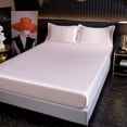 thumbnail image 1 of Injueey Sábanas de satén de color sólido, transpirables, de poliéster, lavables a máquina, cómodas y duraderas, protege el colchón Juegos de cama jade elegante, 1 of 6