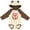 Natural & Brown w Ears, variant on Smart Cookie Girls Long Sleeve Baby Bodysuit