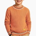 thumbnail image 2 of NORO ARK Kids Sweater (0-11 Years) Thickened Knitted High Collar Long Sleeved Acrylic Orange Size 6, 2 of 6