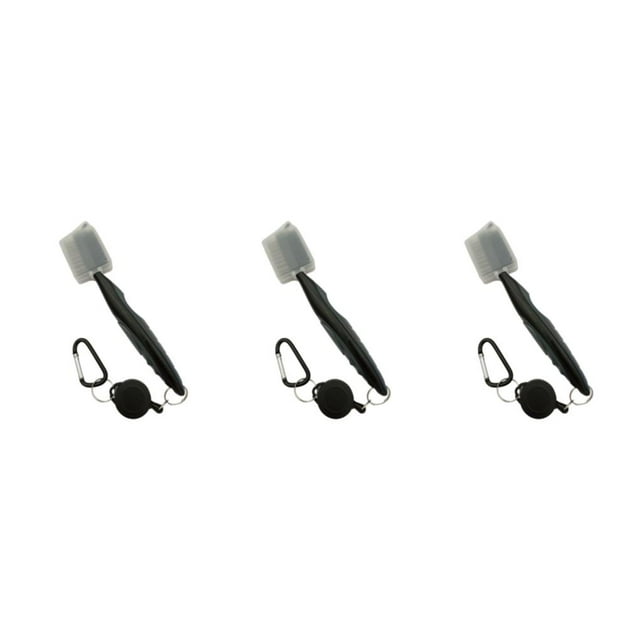 Ruiboury Brosse de Club de Golf Portable à Main Remplacement Brosses à Chaussures Double Face Gris avec Couvercle 3ensemble
