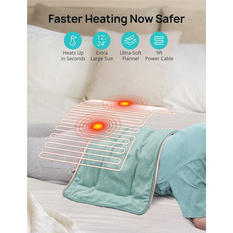 Massaging Weighted Heating Pad, 12 x 24 Electric Heating Pad for Neck,  Shoulders, Back Pain, Soreness, 3 Heat Levels, 6 Vibration Massage Settings  - Walmart.com