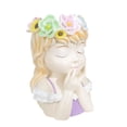 thumbnail image 2 of Plantas con cara de niña, contenedor, maceta, decoración de escritorio, ojos cerrados, niñas púrpura, 2 of 9