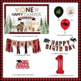 thumbnail image 6 of One Happy Camper Birthday Decoration Boys, Camping 1st Birthday Backdrop Cake Topper One High Chair Banner Lumberjack Balloons Number 1 Foil Balloon for Adventure Wild One Party, 6 of 6