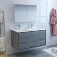 thumbnail image 2 of Fresca Catania 48" Wall Hung Double Sinks Wood Bathroom Vanity in Ocean Gray, 2 of 8