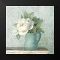 thumbnail image 2 of Nai, Danhui 20x20 Black Modern Framed Museum Art Print Titled - June Roses II White Blue Crop, 2 of 5