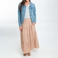 thumbnail image 5 of Elsie & Zoey McKay Small Tiered Rosewater Maxi Skirt with Pockets for Women, 5 of 5