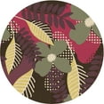 thumbnail image 1 of Ahgly Company Machine Washable Indoor Square Transitional Brass Green Area Rugs, 3' Square, 1 of 7