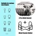 thumbnail image 2 of BaHomeck Drink Coasters Set of 4 with Holder Highland cow standing amidst field of flowers Water Absorbent Ceramic Coasters Tabletop Protection,Suitable for Various Cup ,Home Decor, 2 of 4