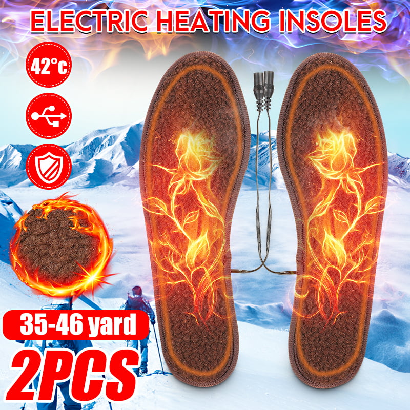 Men Women Heated Shoe Insoles USB Electric Powered Heater Feet Warmer Socks Pads 