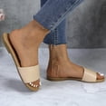 thumbnail image 5 of GJPBGK Women's Flat Slide Sandals Open Toe One-Band Summer Slip-On Shoes for Beach, Travel & Casual Outfits, 5 of 6