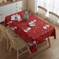 thumbnail image 2 of Red Christmas Snowman Pattern Rectangle Tablecloth 60"x84",Waterproof Polyester Rectangle Table Cloth, Wipeable Spillproof Polyester Tablecloth for Dining, Camping, Indoor and Outdoor, 2 of 5