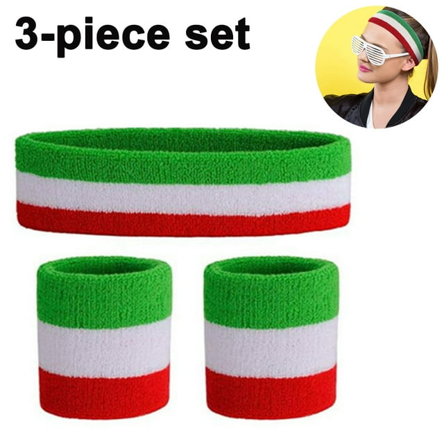Conjunto de muñequeras deportivas, conjunto de muñequeras, muñequeras de tela de rizo, muñequeras, diademas, banda para la cabeza que absorbe el sudor y absorbe la humedad
