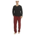 thumbnail image 3 of YUSHOW Mens Winter Pajamas Set Warm Fleece Henley Long Sleeve Top & Flannel Plaid Pajama Pants Pjs Sleepwear Size L, 3 of 8
