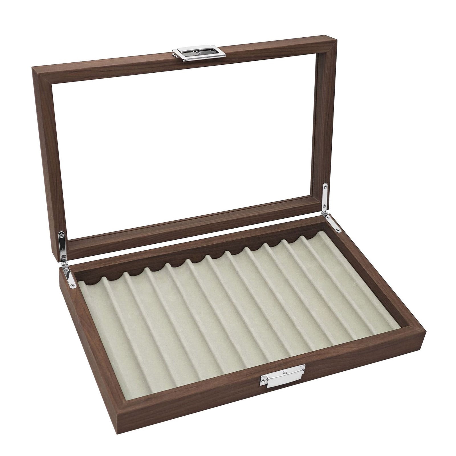 Wooden Fountain Pen Storage Box 12 Slot Fountain Pen Display Tray Pens Organiser Case for Home Office Desk Accessory