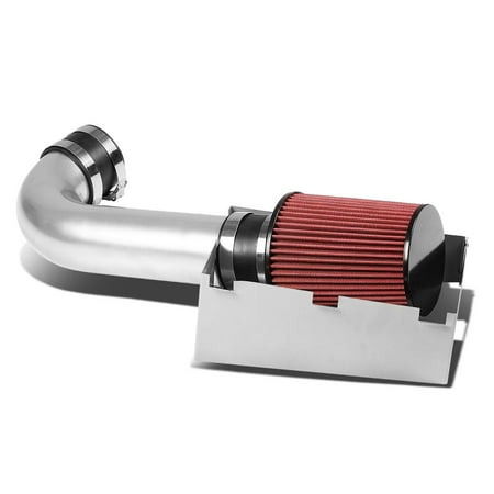 For 05-10 Charger/300C/Magnum/Challenger/SRT8 Silver-Coated Aluminum Cold Air Intake Pipe+Heat Shield+Red Filter 08 09