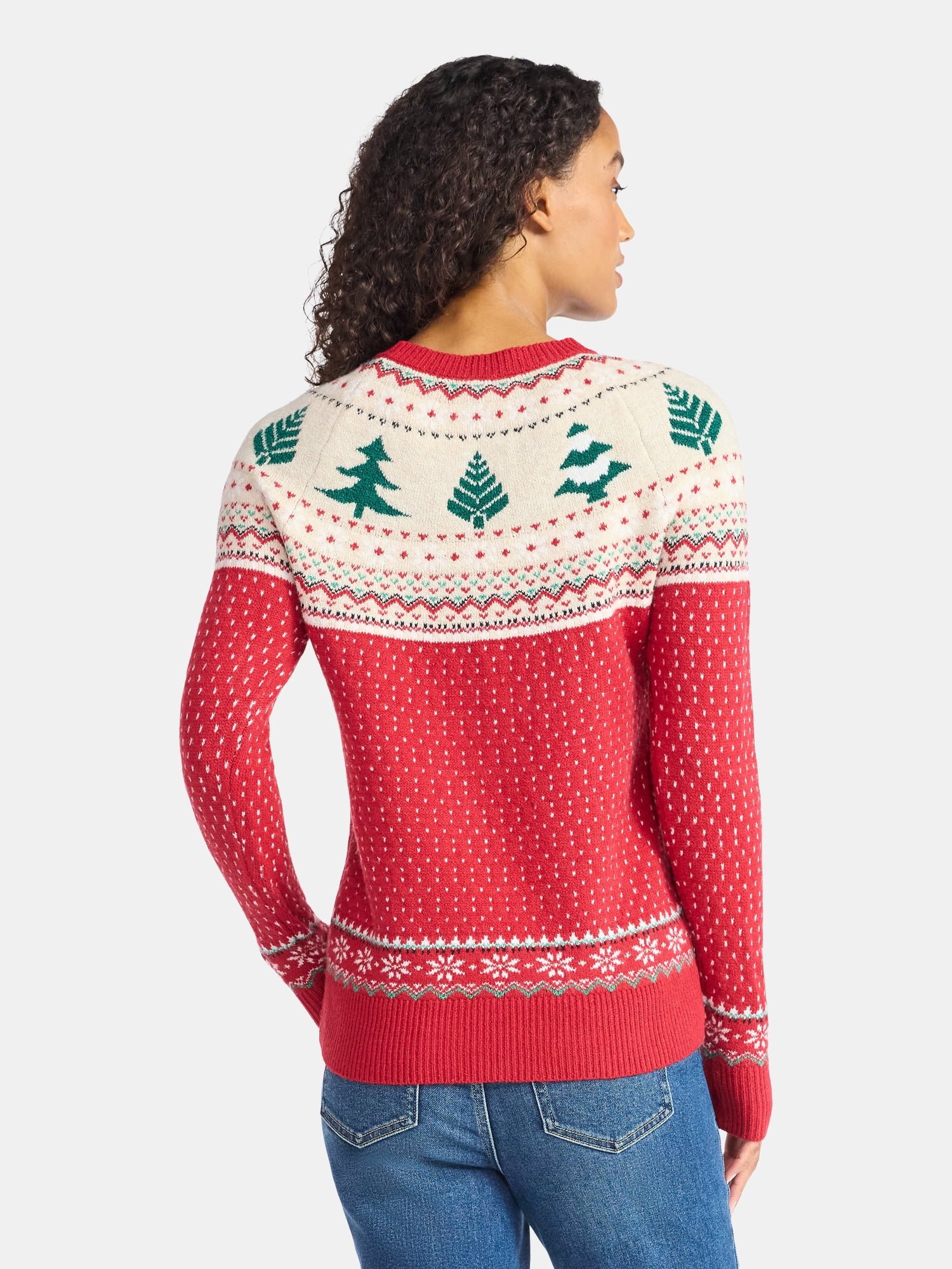 Holiday Time Women's and Women's Plus Pretty Christmas Sweater, Sizes XXS-3X