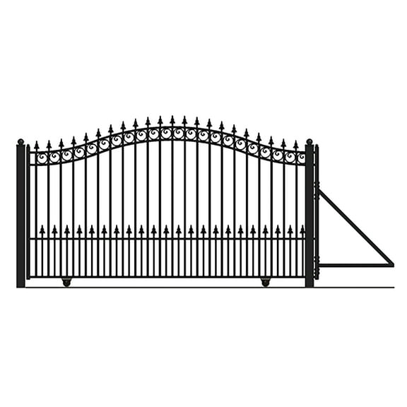 ALEKO Garden Yard Steel Sliding Driveway Gate 18 feet Prague Style Black