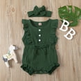 thumbnail image 3 of Wedding Bodysuit for Baby Girls Romper Sleeveless Ruffle Jumpsuit with Headband Kids Jumpsuit Summer Outfit, 3 of 8