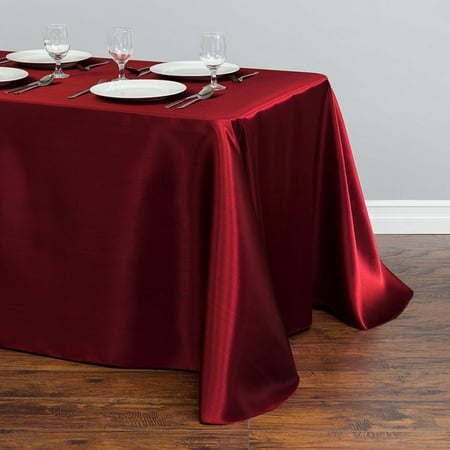 

BITFLY Satin Tablecloth 57x71Inches Rectangular Table Overlay Cover Bright Silk Tablecloth Smooth Fabric Table Decor for Wedding Banquet Table Decoration