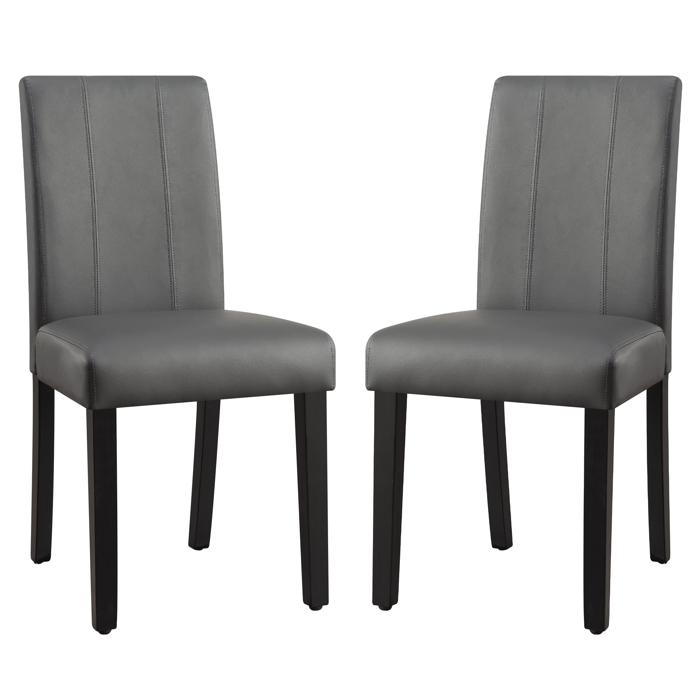 Subrtex Faux Leather Indoor Dining Chair Set of 2, Modern MidCentury
