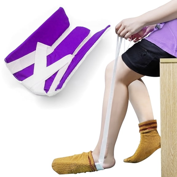 Sock Aid, Sock Helpers to Put on Your Socks for Seniors, Disabled, Pregnancy, Assist Device for Elderly, Tool Aide Puller Easy on and Off with No Bending(Purple)