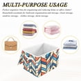 thumbnail image 6 of Yayeee Collapsible Cube Storage Bin with Lid Fabric Closet Decorative Basket with Handles, Blue Geometric, 6 of 7