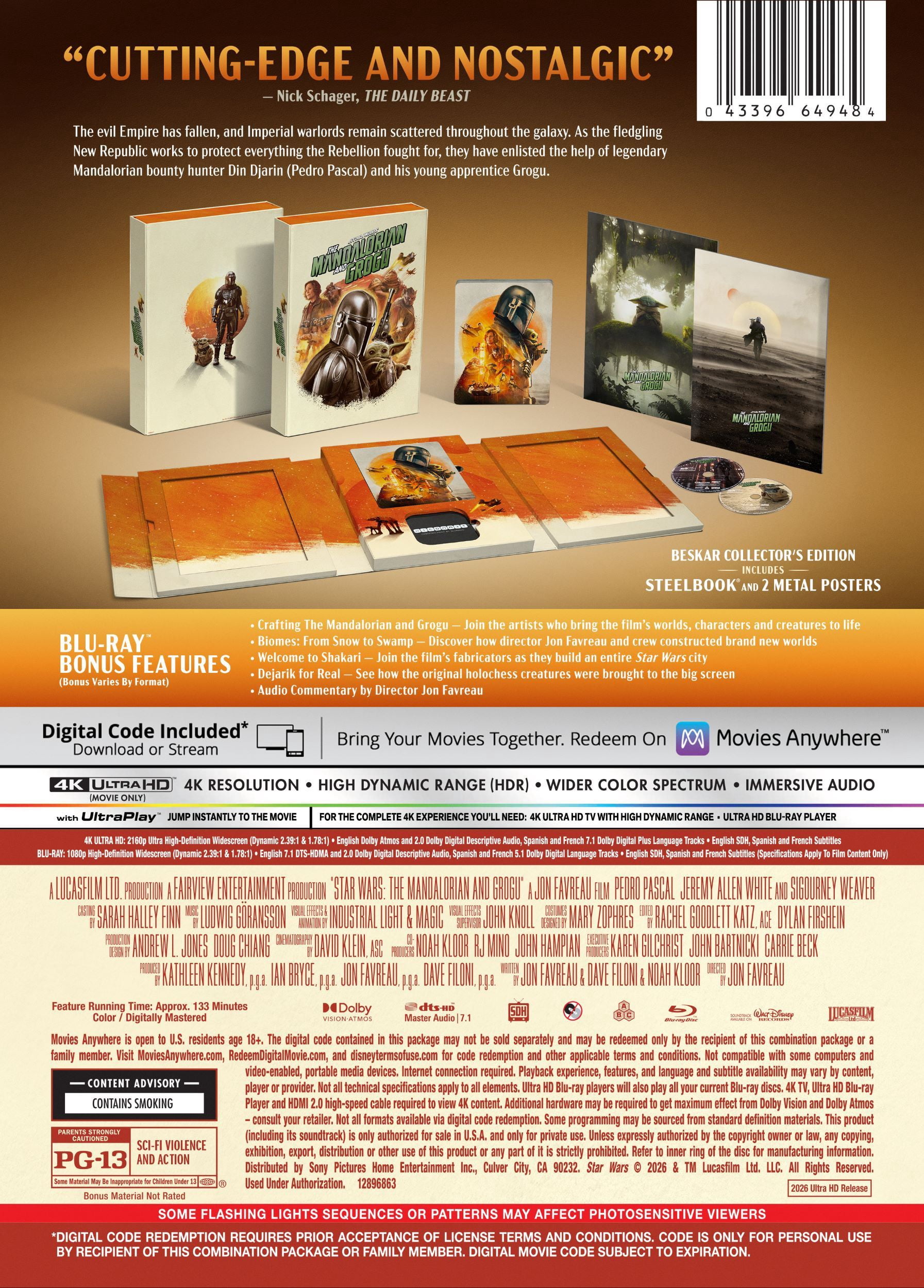 The Mandalorian and Grogu Beskar Collector's Edition Steelbook with 2 Metal Posters 4K Ultra HD Blu-ray Digital Copy