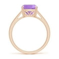thumbnail image 2 of ANGARA Natural Classic Solitaire Cushion 2.2 ct Amethyst Cocktail Ring in 14K Rose Gold for Women (Size-8mm) | February Birthstone, Anniversary, Jewelry Gift for Women | Natural Amethyst Ring, 2 of 8