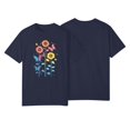 thumbnail image 3 of NAMTYQX Cute Tops for Women Pattern Plus Size Short Sleeve Trending Stretchy Soft Muster Crew Neck Loose Fit Womens Tops Dressy Casual Dark Blue Size 2XL, 3 of 4