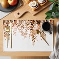 thumbnail image 2 of Orange Eucalyptus Placemats Set of 4, Fall Weeping Botanical Leaf Watercolor Placemats for Dining Table, Place Mats for Kitchen Tabletop, Waterproof Wipeable Dining Table Mats Set, 2 of 9