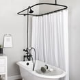 thumbnail image 2 of 54 Inch Clawfoot Tub Rim Mount Shower Enclosure with Faucet and Watering Can Shower Head, 2 of 2