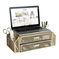 thumbnail image 1 of BLU MONACO Gold Monitor Stand with Drawer â€“ Computer Monitor Riser with Storage â€“ Laptop Stand for Desk with Storage - Laptop Organizer - Desk Organizer with Drawers, 1 of 4