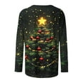 thumbnail image 5 of Horkkom Christmas Tops for Women Holiday Party Xmas Tree Print Long Sleeve Shirts Plus Size Crewneck Christmas Shirts S, 5 of 9