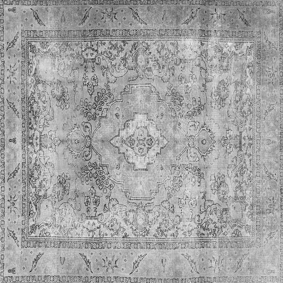Ahgly Company Indoor Square Persian Gray Traditional Area Rugs, 3' Square