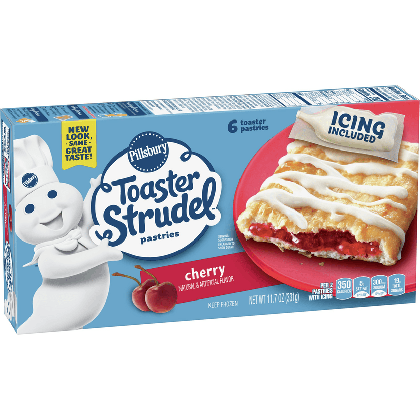 Pillsbury Toaster Strudel, Cherry, Frozen Pastries, 6 ct, 11.7 oz
