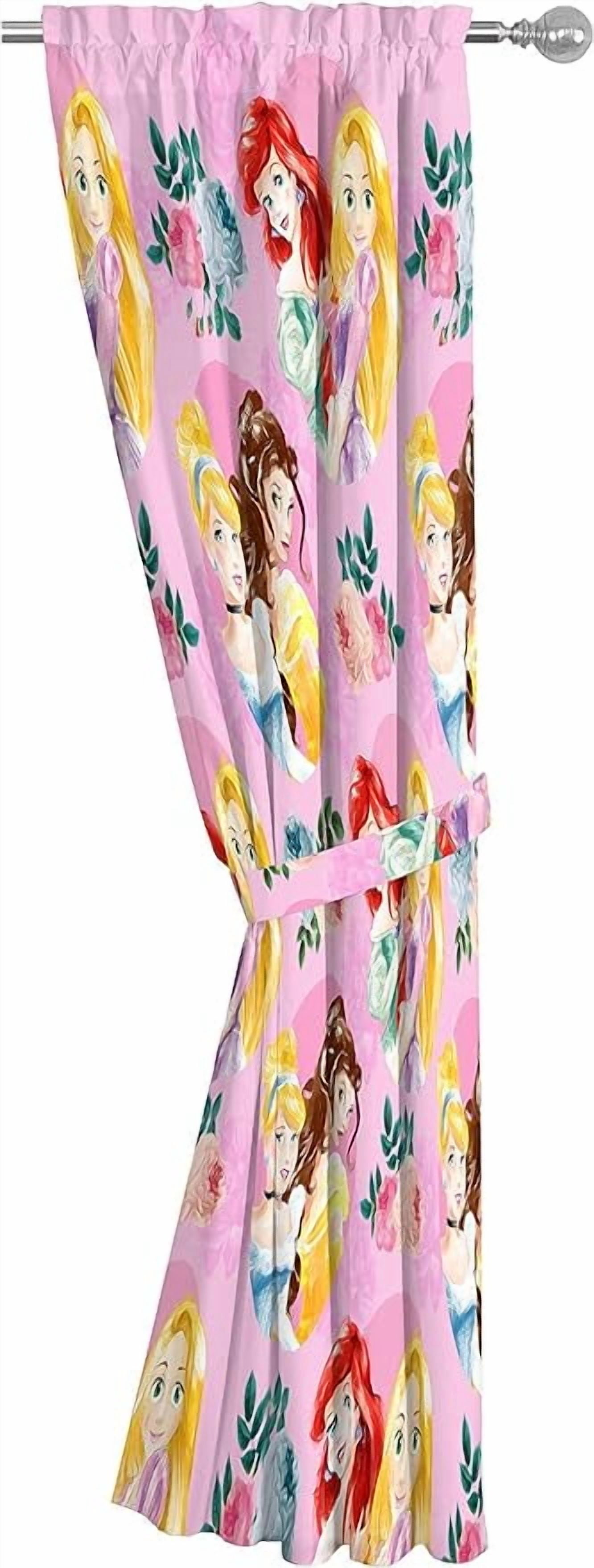 Disney Princess Sassy Princesses 2 Panels Drapes Set - 84 Inch Long - Kids Room Curtains