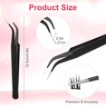 thumbnail image 3 of 10 Pieces Tweezers for Crafting Stainless Steel Curved Pointed Tweezers Precision Sticker Tweezer with Protective Cover for Eyelash Extensions Stickers Rhinestones Crafts (Black), 3 of 7