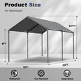 thumbnail image 4 of Grezone Carport L20 x W10 x H9.2 Ft Heavy Duty Portable Garage Car Tent All Season UV Resistant Canopy, 4 of 11