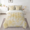 thumbnail image 2 of Homewish Cute Rustic Flower 7-Piece Twin Bedding Sets,Country Botanical Bedding Comforter Set,Yellow Gray Sheet Sets For Girls Kids,Breathable Home Decor Reversible, 2 of 8