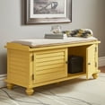 thumbnail image 3 of Weston Home Georgia Entryway Storage Bench with Cushion, Yellow, 3 of 6