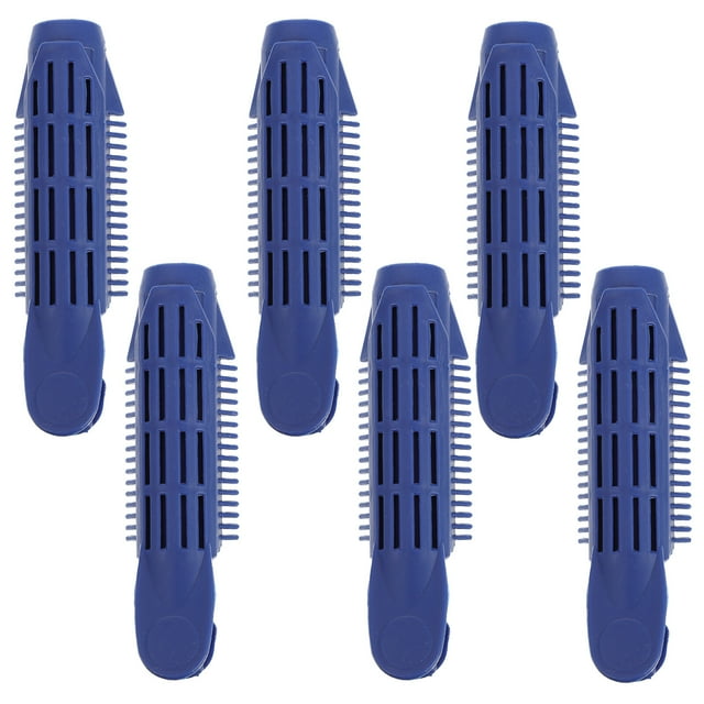 Blue ABS Hair Styling Roller Clips for Home Use Lightweight Durable Plastic Hair Rollers 6pcs