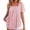 Pink, variant on Solid Color Women Fashion Casual Tops Square Neck T-Shirt Tee Tops Summer Sleeve Casual Loose T-Shirt Tee Tops Classic Women Tops Dressy Casual