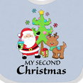 thumbnail image 4 of Inktastic My 2nd Christmas with Santa Reindeer and Tree Boys or Girls Baby Bib, 4 of 4