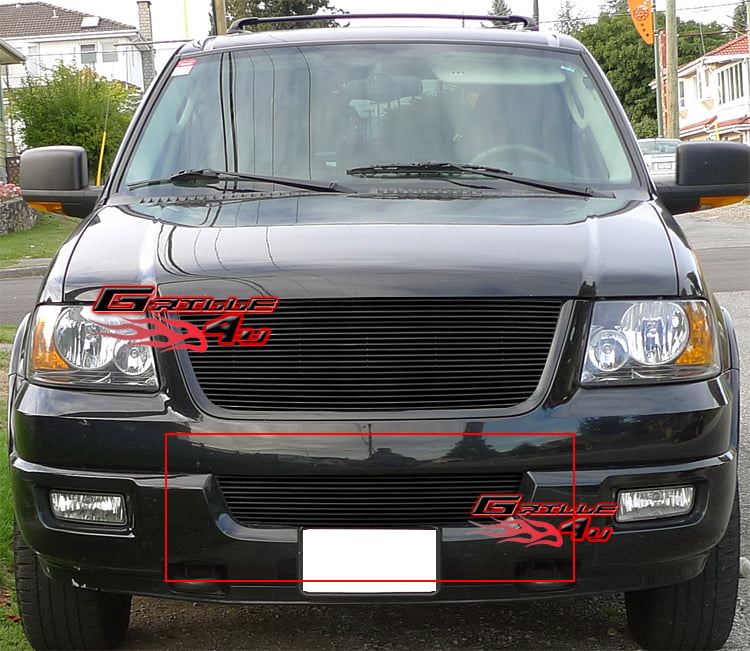APS Compatible with 2003-2006 Ford Expedition Lower Bumper Black Billet Grille Insert F85373H 