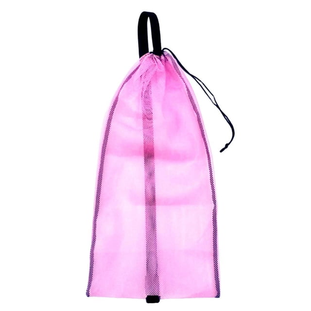 Bolsa de equipo de malla con cordón ajustable y correa para el hombro para buceo Zulema Rosado Mochila de malla de buceo